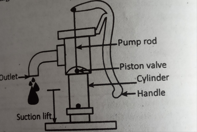 Draw a well labelled diagram of water pump. - Pathshala Nepal
